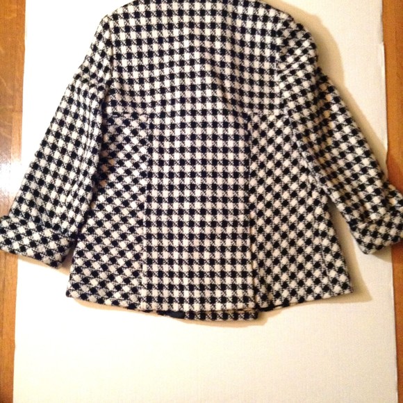 Wool Blend Blazer Jacket Women 1X Black White Check Tweed Belt Career Mackintosh - Picture 11 of 14